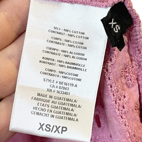 Eri + Ali Anthropologie Pink Lilac Eyelet Embroidered Back Tank Top Cotton Sz XS - Picture 6 of 6